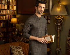 ARMY GREEN COTTON KURTA | JJK-S-37584