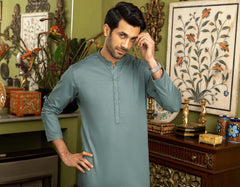 JADE GREEN COTTON KURTA | JJK-S-37586