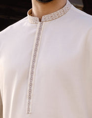 CREAM COTTON KAMEEZ SHALWAR | JJKS-S-37593