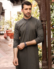 DULL GREEN BLENDED KURTA | JJK-S-37595