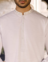 WHITE COTTON KAMEEZ SHALWAR | JJKS-S-37596