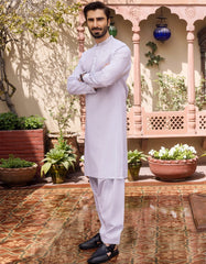 ASH GREY COTTON KAMEEZ SHALWAR | JJKS-S-37598