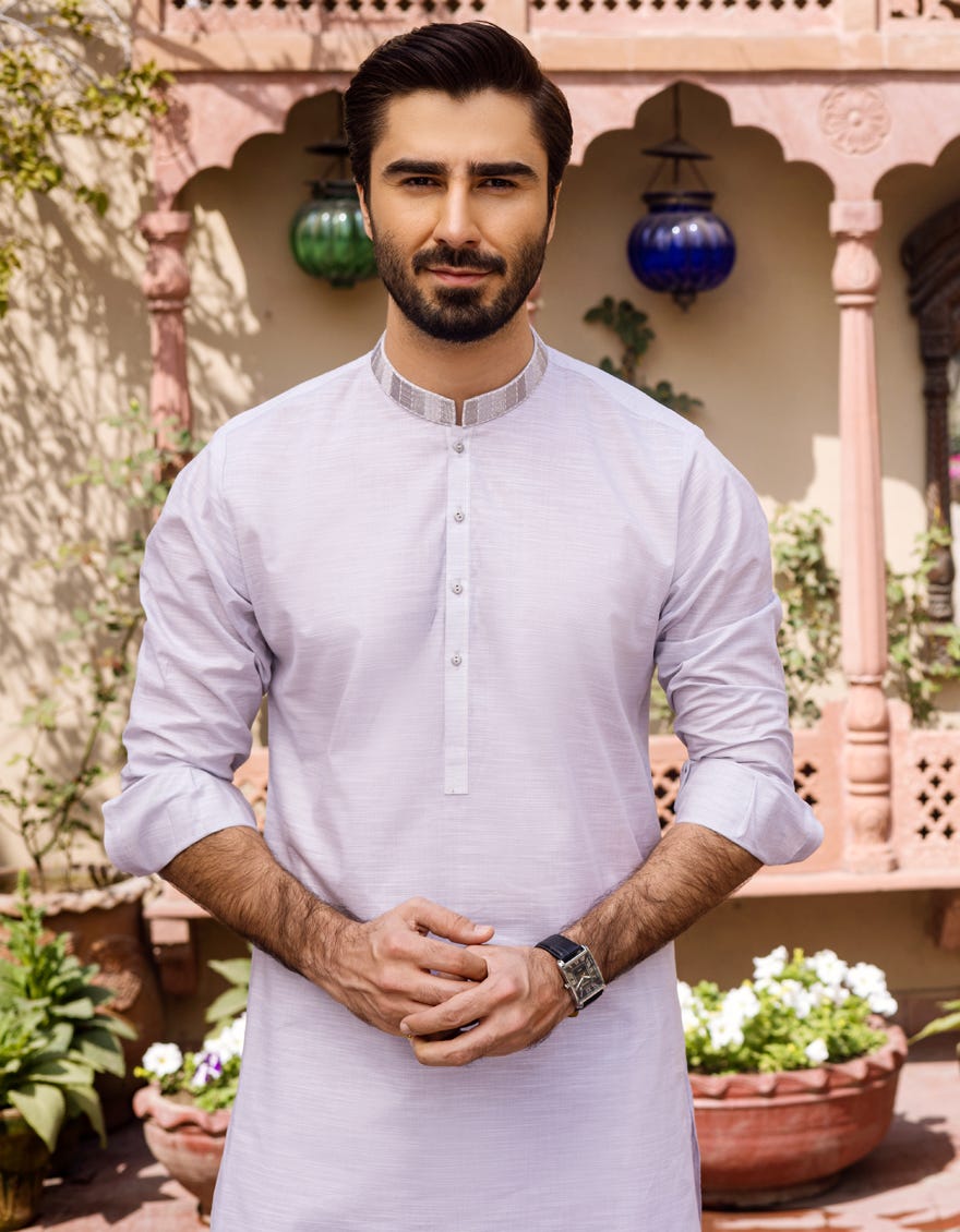 ASH GREY COTTON KAMEEZ SHALWAR | JJKS-S-37598