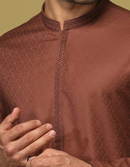 RUST BROWN COTTON KURTA | JJK-S-37619