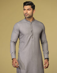 SMOKE GREY BLENDED KAMEEZ SHALWAR | JJKS-S-37621