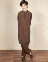 BROWN BLENDED KAMEEZ SHALWAR | JCKS-S-38440-R1