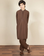 BROWN BLENDED KAMEEZ SHALWAR | JCKS-S-38440-R1