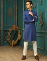 ROYAL BLUE BLENDED KURTA | JTK-S-38447