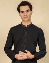 BLACK BLENDED KAMEEZ SHALWAR | JTKS-S-38459