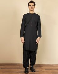 BLACK BLENDED KAMEEZ SHALWAR | JTKS-S-38459