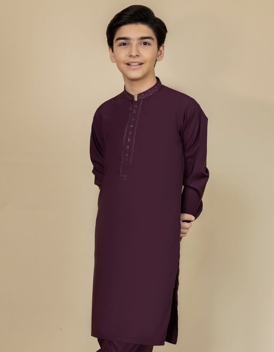 DEEP PURPLE BLENDED KAMEEZ SHALWAR | JCKS-S-38460