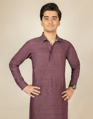 DARK PURPLE BLENDED KURTA PAJAMA | JTKP-S-38471