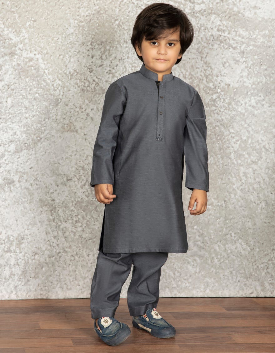 GREY COTTON KAMEEZ SHALWAR | JCKP-S-38477