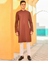 DULL MAROON COTTON KURTA | JTK-S-38487