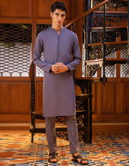 DULL PURPLE BLENDED KURTA PAJAMA | JTKP-S-38534