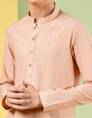 PEACH BLENDED KURTA PAJAMA | JCKP-S-38538