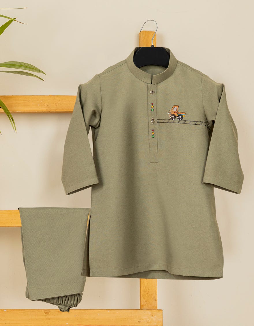 LIGHT GREEN BLENDED KAMEEZ SHALWAR | JJIKS-S-38540