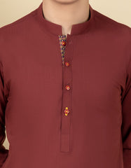 RED BLENDED KURTA PAJAMA | JCKP-S-38541