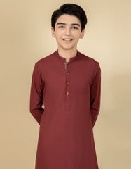 RED BLENDED KURTA PAJAMA | JCKP-S-38541