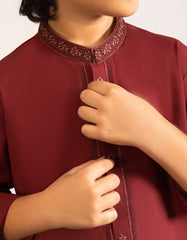 MAROON BLENDED KURTA TROUSER | JCKP-S-39251