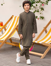 DARK GREEN BLENDED KURTA TROUSER | JCKP-A-39254