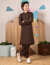 BROWN BLENDED KAMEEZ SHALWAR