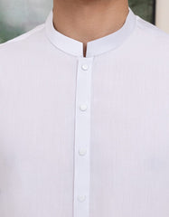 WHITE BLENDED KAMEEZ SHALWAR