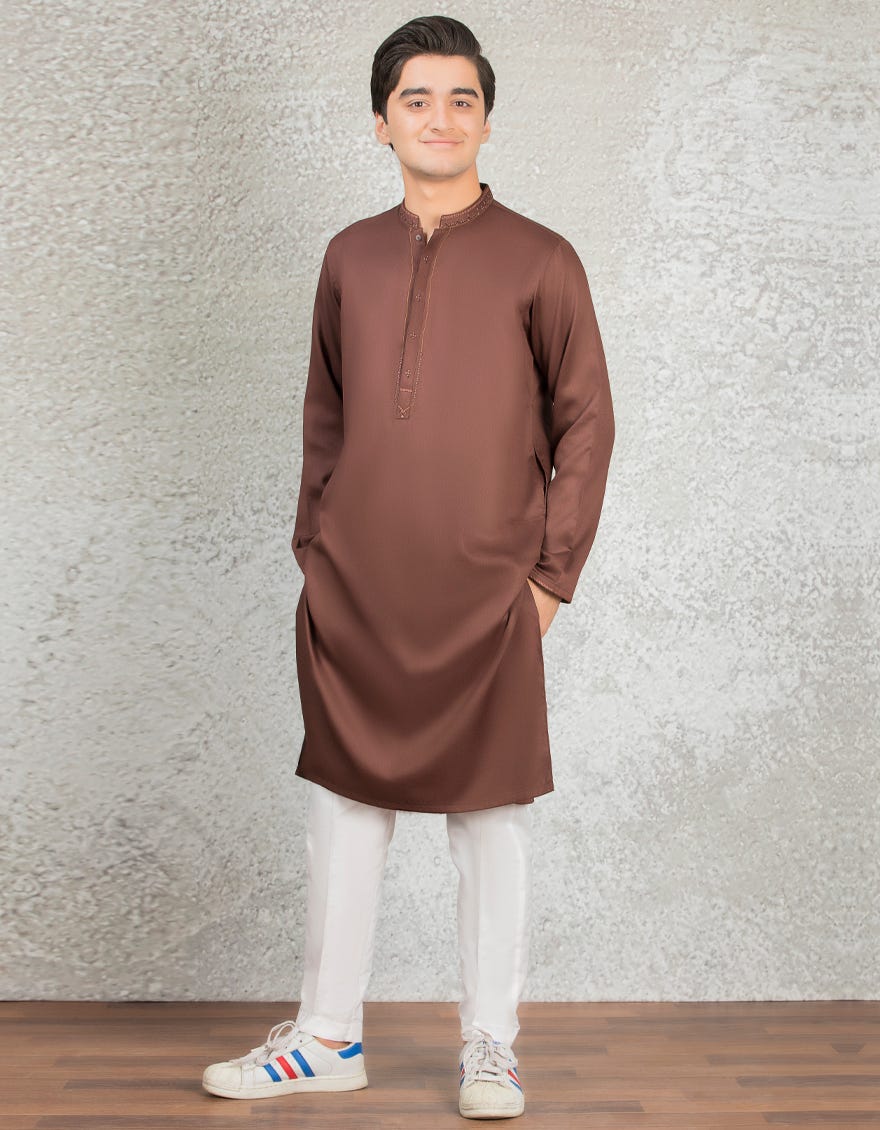 BROWN BLENDED KURTA | JTK-S-39291