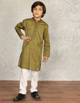 OLIVE GREEN COTTON KURTA | JCK-S-39299
