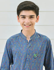 BLUE COTTON KURTA | JCK-S-39309