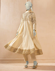 OFF WHITE SILK EMBROIDERED 3PC STITCHED