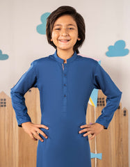 BLUE BLENDED KURTA TROUSER