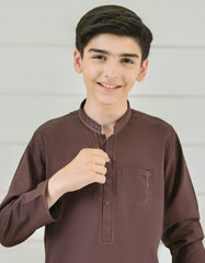 DARK BROWN COTTON KURTA | JCK-S-39314