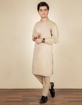 BEIGE COTTON KURTA PAJAMA | JTKP-S-39320