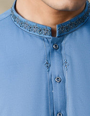 GREYISH BLUE BLENDED KAMEEZ SHALWAR | JTKS-S-39321