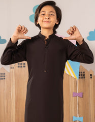 DARK BROWN BLENDED KURTA TROUSER