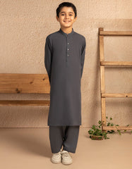 DARK GREY BLENDED CASUAL KAMEEZ SHALWAR