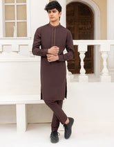 BROWN BLENDED KURTA TROUSER