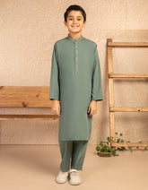 GREEN BLENDED SEMI-FORMAL KURTA TROUSER