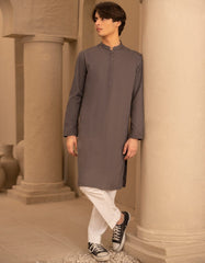 GREY PLAIN KURTA