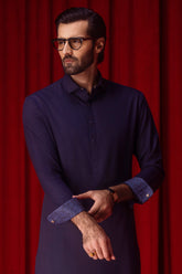 SANTA MARIA - NAVY BLENDED EXCLUSIVE KAMEEZ SHALWAR