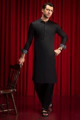 SAN CARLOS - BLACK COTTON EXCLUSIVE KAMEEZ SHALWAR