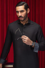 HEREFORD - BLACK BLENDED KAMEEZ SHALWAR