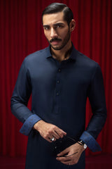 ELPASO - NAVY BLENDED KAMEEZ SHALWAR