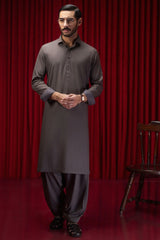 DAMASCUS - CHOCOLATE BLENDED KAMEEZ SHALWAR