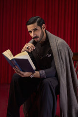 CALVIA - DEEP PLUM COTTON KAMEEZ SHALWAR