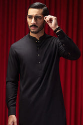 CALVIA - BLACK COTTON KAMEEZ SHALWAR
