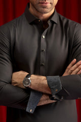 ATLANTA - DARK GREY BLENDED KAMEEZ SHALWAR