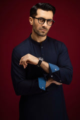 TUNIS - NAVY BLENDED EXCLUSIVE KAMEEZ SHALWAR