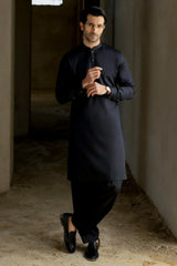 MOSSBURN - BLACK COTTON EXCLUSIVE KAMEEZ SHALWAR